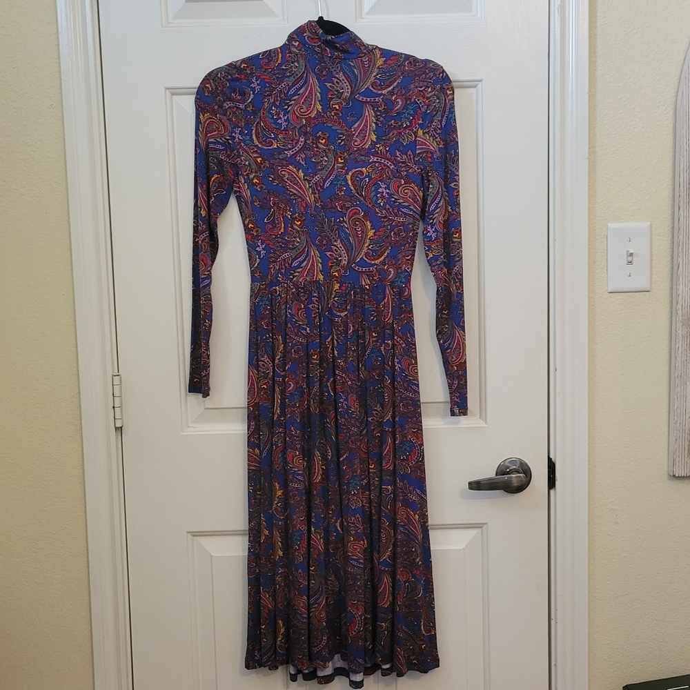 Modcloth Paisley long sleeve turtleneck dress - Picture 4 of 6